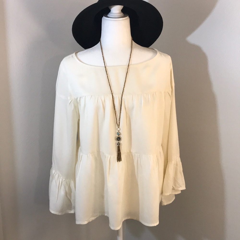 Tiered Cream Blouse